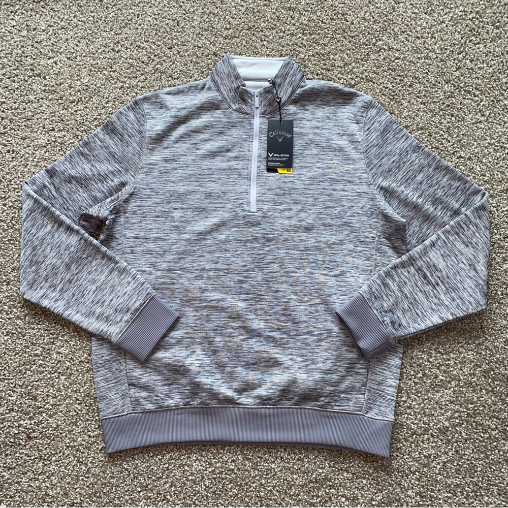 NWT Callaway Weather Series Dual Action Grey Heather Jacket Quarter Zip